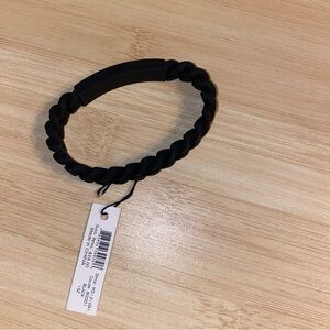 NEW Marc By Marc Jacobs Black Standard Supply Braided Silicone Rubber Bracelet